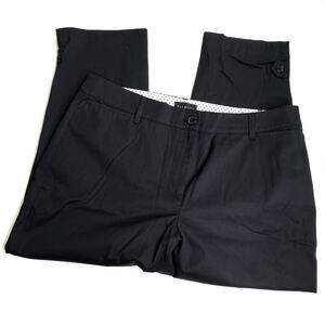 Talbots Black Perfect Crop Pants Chino Cotton Womens 12 PETITE